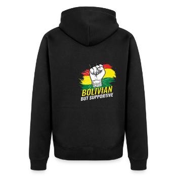 Pas bolivien mais favorable à la Bolivie Pays drapeau - Veste à capuche bio Premium Unisexe - noir - Dos - Nico (187cm)