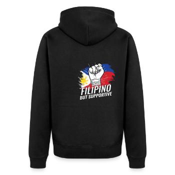 Pas philippin mais favorable au drapeau philippin - Veste à capuche bio Premium Unisexe - noir - Dos - Nico (187cm)