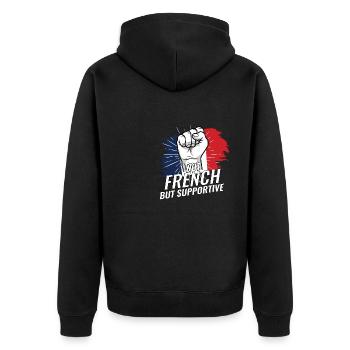 Pas français mais favorable à la France Pays du drapeau - Veste à capuche bio Premium Unisexe - noir - Dos - Nico (187cm)