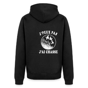 J'peux pas j'ai chasse - Veste à capuche bio Premium Unisexe - noir - Dos - Nico (187cm)