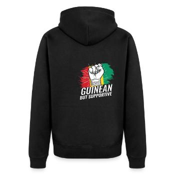 Pas guinéen mais un drapeau de la République de Guinée favorable - Veste à capuche bio Premium Unisexe - noir - Dos - Nico (187cm)