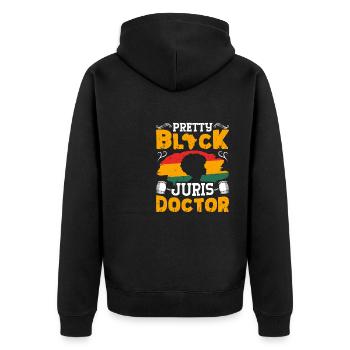 Doctorate Degree great - Unisex Premium Bio Zip Hoodie - Schwarz - Hinten - Nico (187cm)
