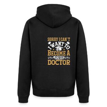Doctorate Degree great - Unisex Premium Bio Zip Hoodie - Schwarz - Hinten - Nico (187cm)