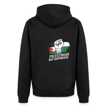 Pas palestinien mais un drapeau palestinien de soutien - Veste à capuche bio Premium Unisexe - noir - Dos - Nico (187cm)