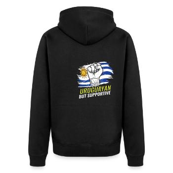 Pas uruguayen mais favorable à l’Uruguay Pays du drapeau - Veste à capuche bio Premium Unisexe - noir - Dos - Nico (187cm)