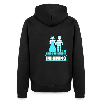Junggesellenabschied Poltern Polterabend JGA - Unisex Premium Bio Zip Hoodie - Schwarz - Hinten - Nico (187cm)