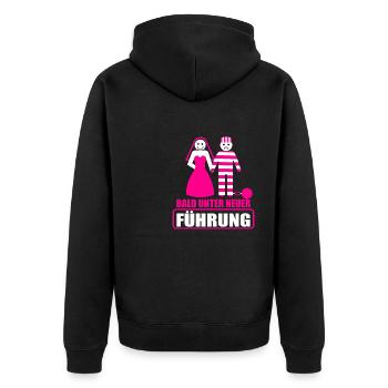 Junggesellenabschied Poltern Polterabend JGA - Unisex Premium Bio Zip Hoodie - Schwarz - Hinten - Nico (187cm)