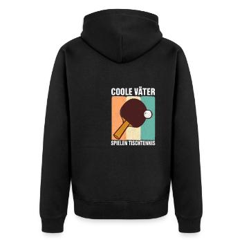 Coole Väter spielen Tischtennis Vatertag - Unisex Premium Bio Zip Hoodie - Schwarz - Hinten - Nico (187cm)