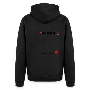 Junggesellenabschied Polterabend JGA Männer - Unisex Premium Bio Zip Hoodie - Schwarz - Hinten - Nico (187cm)