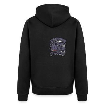 Kochen ist wie Magie; Du erschaffst etwas - Unisex Premium Bio Zip Hoodie - Schwarz - Hinten - Nico (187cm)