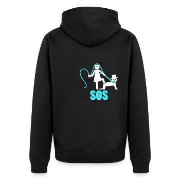 Junggesellenabschied Polterabend JGA Männer - Unisex Premium Bio Zip Hoodie - Schwarz - Hinten - Nico (187cm)