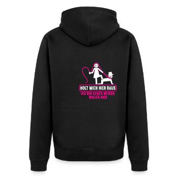 Junggesellenabschied Polterabend JGA Männer - Unisex Premium Bio Zip Hoodie - Schwarz - Hinten - Nico (187cm)