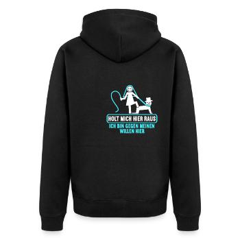 Junggesellenabschied Polterabend JGA Männer - Unisex Premium Bio Zip Hoodie - Schwarz - Hinten - Nico (187cm)