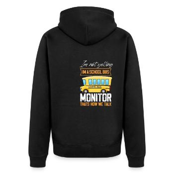 C’est comme ça qu’on parle - Drôles d’enfants d’autobus scolaires - Veste à capuche bio Premium Unisexe - noir - Dos - Nico (187cm)