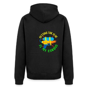 Getting the flag is my cardio | Laser tag player - Unisex Premium Organic Zip Hoodie - black - Back - Nico (187cm)