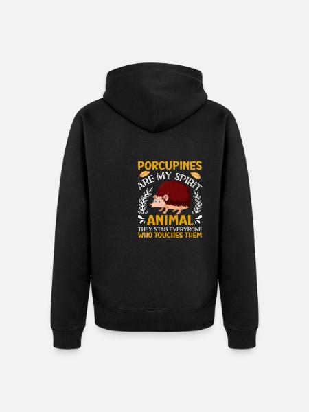 Love Porcupine - Unisex Premium Organic Zip Hoodie - black