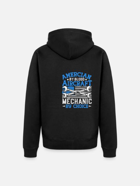 Love Airplane aviation - Unisex Premium Organic Zip Hoodie - black