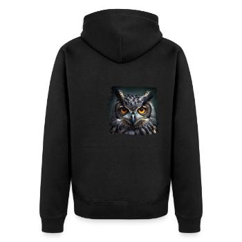 Hiboux Hibou Hibou Aigle Hibou Chouette de nuit Hibou - Veste à capuche bio Premium Unisexe - noir - Dos - Nico (187cm)