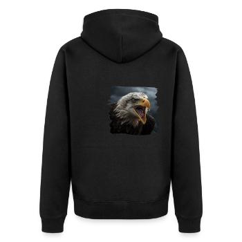 Aulne pygargue à tête blanche oiseau aigle pierre - Veste à capuche bio Premium Unisexe - noir - Dos - Nico (187cm)