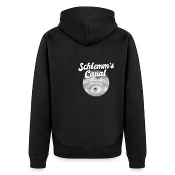 Schlemm's Canal Funny Optometrist Pun Eye - Unisex Premium Organic Zip Hoodie - black - Back - Nico (187cm)