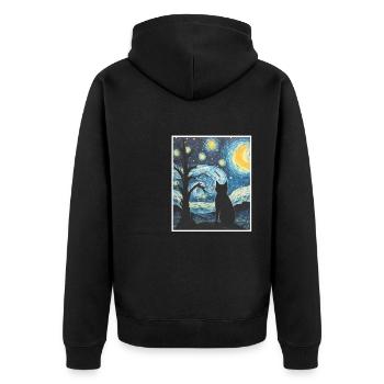 KATZEN PORTRAI - Unisex Premium Bio Zip Hoodie - Schwarz - Hinten - Nico (187cm)