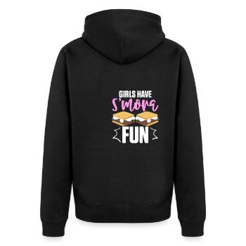 Women Camping Campfire Marshmallow Girls Have Smor - Unisex Premium Organic Zip Hoodie - black - Back - Nico (187cm)