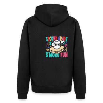Second Grade Is Smore Fun Camping Dabbing Marshmal - Unisex Premium Bio Zip Hoodie - Schwarz - Hinten - Nico (187cm)