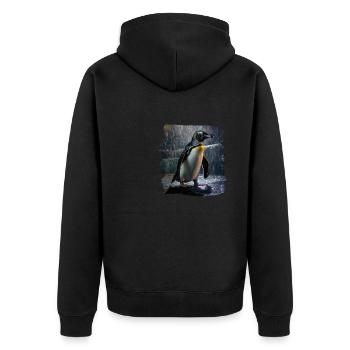 Penguins realistic penguin - Unisex Premium Organic Zip Hoodie - black - Back - Nico (187cm)