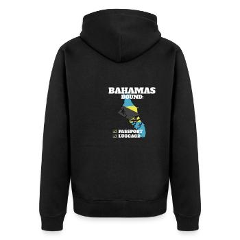 Bahamas Bound Country Travel Bahamian Flag - Unisex Premium Bio Zip Hoodie - Schwarz - Hinten - Nico (187cm)
