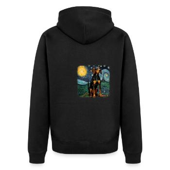 Black and Tan Coonhound Van gogh nuit étoilée - Veste à capuche bio Premium Unisexe - noir - Dos - Nico (187cm)