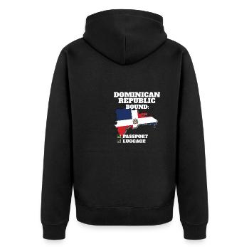 Dominican Republic Bound Country Travel Dominican - Unisex Premium Bio Zip Hoodie - Schwarz - Hinten - Nico (187cm)