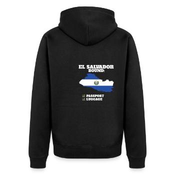 El Salvador Bound Country Travel Drapeau salvadorien - Veste à capuche bio Premium Unisexe - noir - Dos - Nico (187cm)