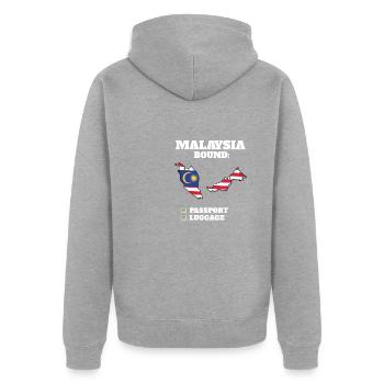 Voyage à destination de la Malaisie Drapeau malaisien - Veste à capuche bio Premium Unisexe - gris chiné - Dos - Nico (187cm)