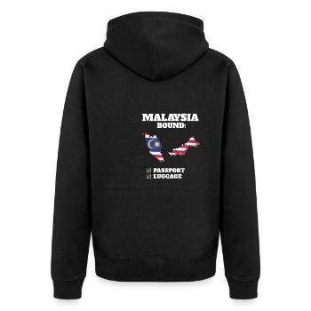 Voyage à destination de la Malaisie Drapeau malaisien - Veste à capuche bio Premium Unisexe - noir - Dos - Nico (187cm)