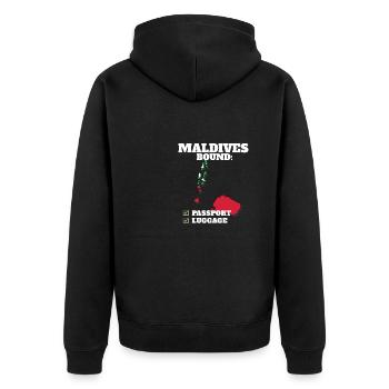 Maldives Bound Country Travel Maldivian Flag - Unisex Premium Bio Zip Hoodie - Schwarz - Hinten - Nico (187cm)