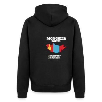 Mongolie Voyage à destination du pays Voyage au drapeau mongol - Veste à capuche bio Premium Unisexe - noir - Dos - Nico (187cm)