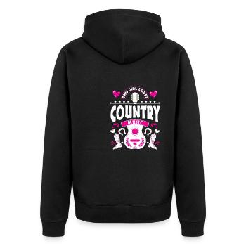 Cette fille aime la musique country - Veste à capuche bio Premium Unisexe - noir - Dos - Nico (187cm)