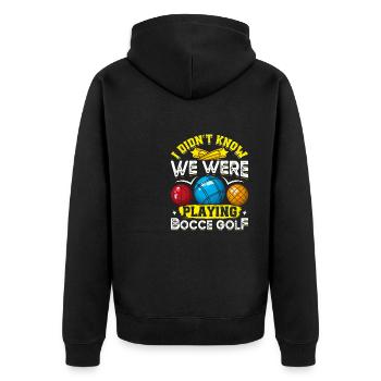 Funny Bocce Game - Unisex Premium Organic Zip Hoodie - black - Back - Nico (187cm)