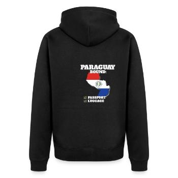 Paraguay Bound Country Travel Paraguayan Flag - Unisex Premium Organic Zip Hoodie - black - Back - Nico (187cm)