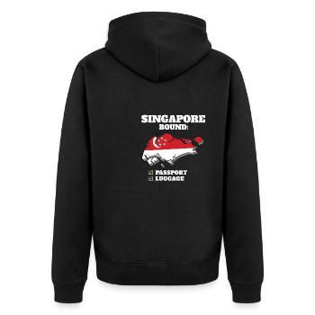 Singapour Bound Country Travel Drapeau singapourien - Veste à capuche bio Premium Unisexe - noir - Dos - Nico (187cm)
