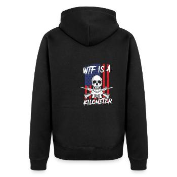 WTF est un squelette de mème Internet kilométrique USA - Veste à capuche bio Premium Unisexe - noir - Dos - Nico (187cm)