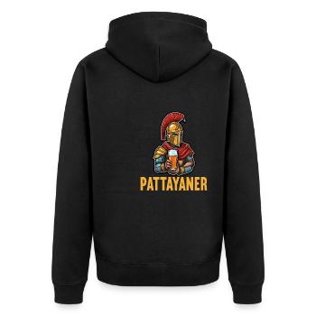 Vintage Thailand Thai Pattayaner Pattaya - Unisex Premium Bio Zip Hoodie - Schwarz - Hinten - Nico (187cm)