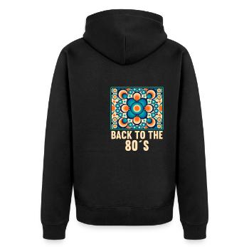 Fête à thème des années 80 Retour au costume des années 80 - Veste à capuche bio Premium Unisexe - noir - Dos - Nico (187cm)
