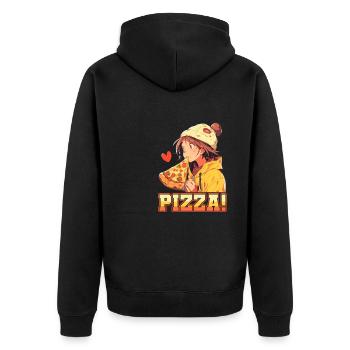 Pizza Lover Young Girl Anime Manga Pizza - Veste à capuche bio Premium Unisexe - noir - Dos - Nico (187cm)