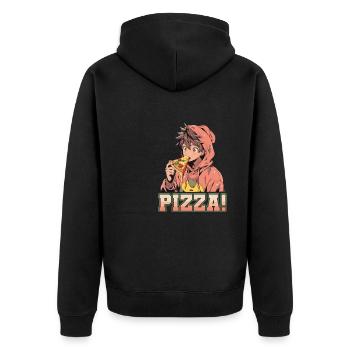 Pizza Lover Young Girl Anime Manga Pizza - Veste à capuche bio Premium Unisexe - noir - Dos - Nico (187cm)