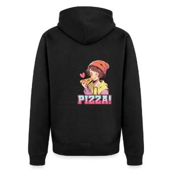 Pizza Lover Young Girl Anime Manga Pizza - Veste à capuche bio Premium Unisexe - noir - Dos - Nico (187cm)