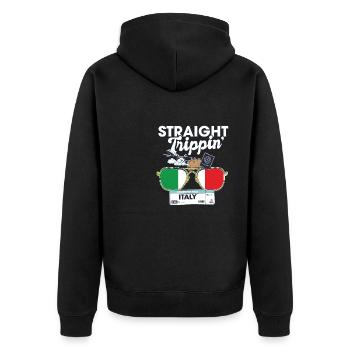Straight Trippin' Italy Vacation Tour Travel Trip - Unisex Premium Organic Zip Hoodie - black - Back - Nico (187cm)