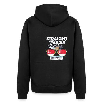 Straight Trippin' Singapour Vacation Tour Voyage - Veste à capuche bio Premium Unisexe - noir - Dos - Nico (187cm)