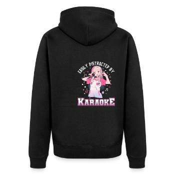 Facilement distrait par le karaoké - Veste à capuche bio Premium Unisexe - noir - Dos - Nico (187cm)