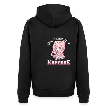 Facilement distrait par le karaoké - Veste à capuche bio Premium Unisexe - noir - Dos - Nico (187cm)